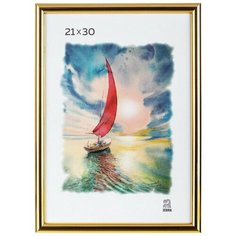 Фоторамка А4 пластиковая PS 515 золото глянец Зебра