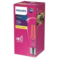 Лампа светодиодная Philips LED Classic 6-60W ST64 E27 тепл. филам. колба