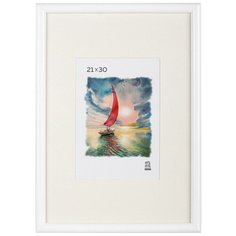 Рамка с паспарту, пластик, 21х30, белый цвет 500П Зебра