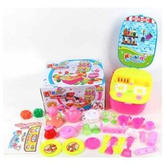 Наша игрушка Плита с набором посуды, продуктов (20 предм.) и наклеек [3807-2] Shantou Gepai