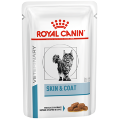 Влажный корм для кошек Royal Canin Veterinary Diets, Skin & Coat Formula, при проблемах с кожей, 26 шт. х 100 г (кусочки в соусе)