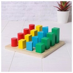 Головоломка Логические столбики «Формы», 16 цветных фигур Лесная мастерская