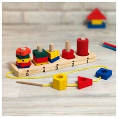 Логическая пирамидка-шнуровка (формы и цвета) Щепочка