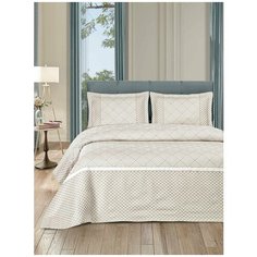 Покрывало жаккард "KARNA" AVRA 240x260 (50x70)*2 ; Кофейный размер Евро