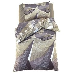Постельное белье 1.5-спальное Этель Механика, бязь, 2 наволочки 50 х 70 см, коричневый