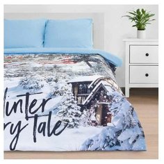 Постельное белье евростандарт Этель Fairytale, бязь, 2 наволочки 70 х 70 см, голубой