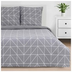 Постельное белье евростандарт Этель Night haze, креп, 2 наволочки 70 х 70 см, серый