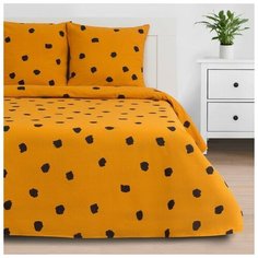 Постельное белье евростандарт Этель Sandstorm, креп, 2 наволочки 70 х 70 см, оранжевый