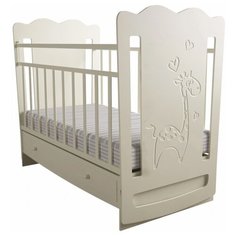 Кроватка Forest kids Lovely Giraffe (классическая), поперечный маятник слоновая кость