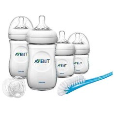 Philips AVENT Набор для кормления новорождённых Natural SCD290/01 (6 предметов), с рождения, белый
