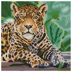 Рыжий кот алмазная мозаика "Леопард" 30х30см с полным заполнением