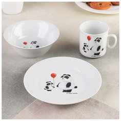 Набор детской посуды Добрушский фарфоровый завод "Панда", 3 предмета
