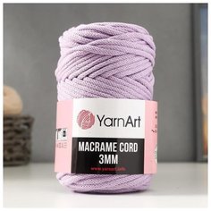 Пряжа YarnArt "Macrame Cord", 60% хлопок, 40% вискоза/полиэстер, 3 мм 85 м/250 гр, (765 астра)