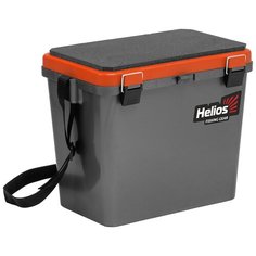 Ящик для рыбалки HELIOS М односекционный 39х25.7х32 см серый/оранжевый