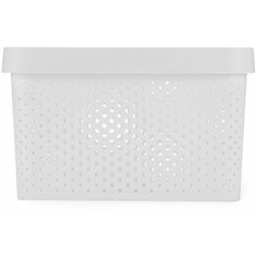 Коробка INFINITY перфорированная с крышкой 17л белая,CURVER