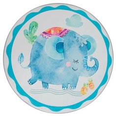 Ковер Крошка Я Слоник (4982181), диаметр: 1.2 м, белый/голубой
