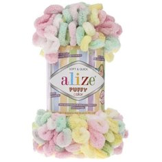 Пряжа Alize "Puffy Color", цвет: 5862 секционный, 9 м, 100 грамм (5 мотков)