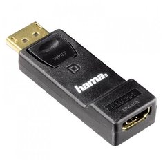 Переходник аудио-видео Hama Ultra HD DisplayPort (m)/HDMI (f), черный (00054586)