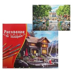 Картина по номерам 40×50 см в коробке «Велосипеды на мосту в Амстердаме» Рыжий кот