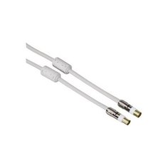 Кабель антенный Hama H-83190 Coax (m)/Coax (f) 1.5 м, ферритовые кольца, белый (00083190)