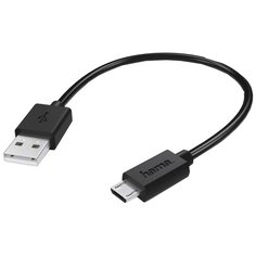 Кабель Hama 00123542 USB A(m) micro USB B (m) 0.2 м, черный
