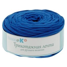 Пряжа трикотажная Елена и Ко широкая, 50 м*160 г, 7-9 мм, 070 синяя