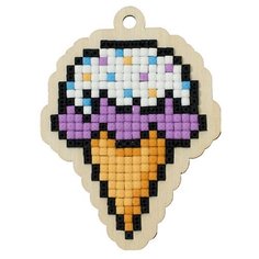 Алмазная мозаика на дереве Подвеска «Рожок», 5,5x7,5 см, Гранни Wood