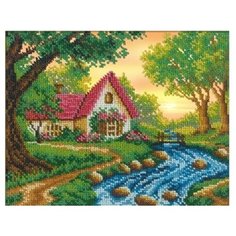 Набор вышивки бисером «Домик у ручья», 22,4x17,8 см, Русская искусница