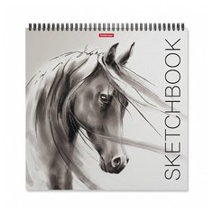 Скетчбук. Альбом для эскизов на спирали ErichKrause Wild Horse, 295x295 мм, бумага 120 г/м², 40 листов