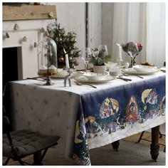 Скатерть Этель Christmas night 5035914, 110х149 см, белый/синий