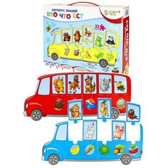 Обучающая игра BRIGHT KIDS с пазлами Автобус знаний Кто что ест