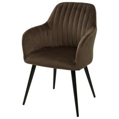 Стул REGENT ( 1 шт. ) мягкий, для кухни, для гостиной, ткань, цвет - кофейный, на черном металлическом каркасе, со спинкой / (М Сити) M-City
