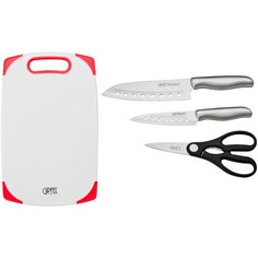 Разделочная доска GIPFEL 6685, 32х20 см, белый/красный