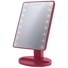 Зеркало косметическое настольное MARTA MT-2654 с подсветкой красный рубин