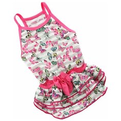 FOR MY DOGS платье для собак Бабочки розовое 413SS-2019 (8)