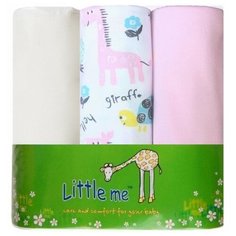 Многоразовые пеленки Little Me тонкий трикотаж 90х120 набор 3 шт. бежевый/белый/розовый 3 шт. 1 шт.