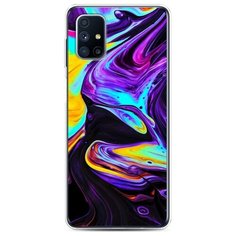 Чехол Силиконовый Samsung Galaxy M31s Фиолетовый флюид арт Case Place