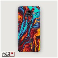 Чехол Пластиковый Samsung Galaxy A5 2016 Желто-голубой флюид Case Place