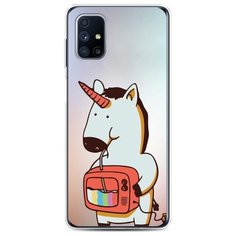 Чехол Силиконовый Samsung Galaxy M31s Единорог и телевизор Case Place