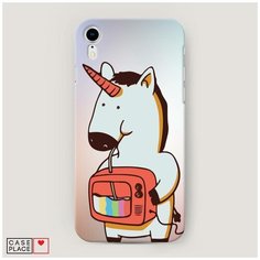 Чехол Пластиковый iPhone XR (10R) Единорог и телевизор Case Place