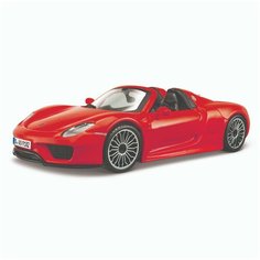 Bburago Машинка металлическая Porsche 918 Spyder, 1:24, красная