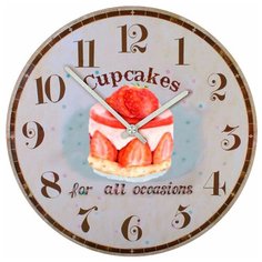 SvS Настенные часы SvS 4001095 Kitchen Клубничный кекс СВС
