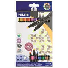 Фломастеры Milan Maxi Bicolour 20 цветов двусторонние 1 шт.