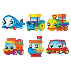 Лесная мастерская Пазлы. Шоубокс «Весёлый транспорт» набор 6 шт.