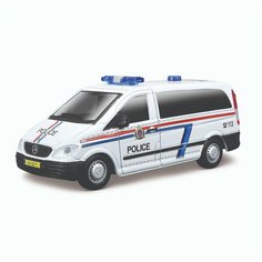 Bburago Коллекционная полицейская машинка Mercedes-Benz Vito, 1:50, белая