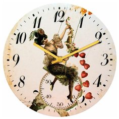 SvS Настенные часы SvS 3501045 Classic Женщина с трубой в сердцах СВС