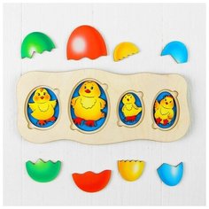 Smile Decor Развивающий пазл «Цыплята-ребята», рисунок наклеен