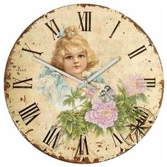 SvS Настенные часы SvS 4001034 Vintage Дитя с цветами СВС