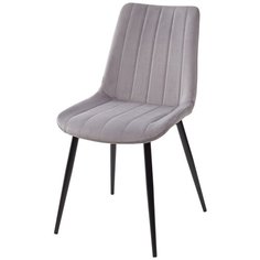 Стул FLIP / 4 шт. / Серый, велюр, черный металлический каркас / для кухни, для гостиной / G108-33 / M-City