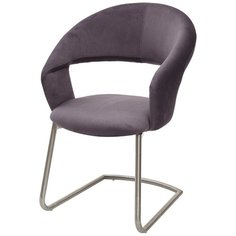 Стул VILLUS ( 1 шт. ) мягкий, для кухни, для гостиной, ткань, цвет - серый, металлическом каркасе, со спинкой / HY-HABABA12 / (М Сити) M-City